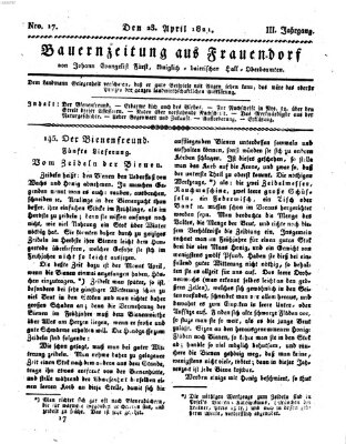 Bauern-Zeitung aus Frauendorf Montag 23. April 1821