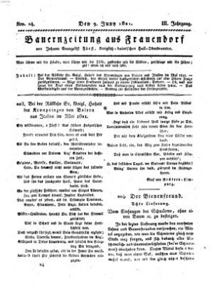 Bauern-Zeitung aus Frauendorf Samstag 9. Juni 1821