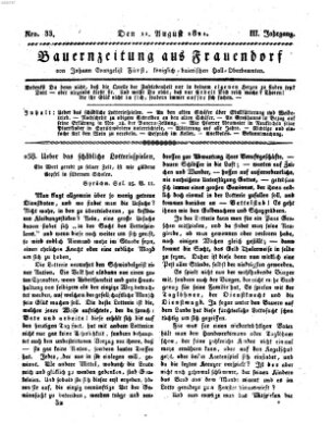 Bauern-Zeitung aus Frauendorf Samstag 11. August 1821