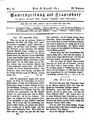 Bauern-Zeitung aus Frauendorf Samstag 18. August 1821