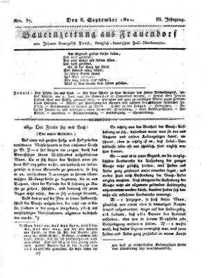 Bauern-Zeitung aus Frauendorf Samstag 8. September 1821