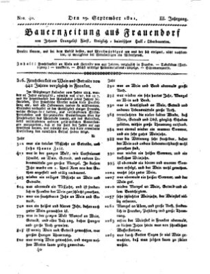 Bauern-Zeitung aus Frauendorf Samstag 29. September 1821