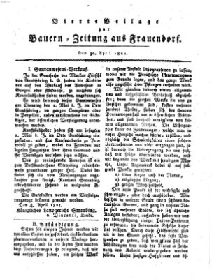 Bauern-Zeitung aus Frauendorf Montag 30. April 1821