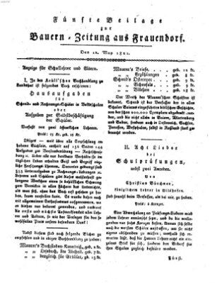 Bauern-Zeitung aus Frauendorf Samstag 12. Mai 1821