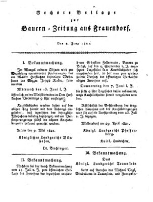 Bauern-Zeitung aus Frauendorf Samstag 2. Juni 1821