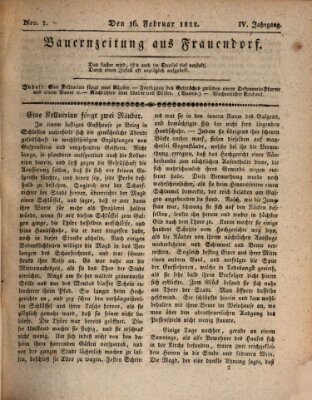 Bauern-Zeitung aus Frauendorf Samstag 16. Februar 1822