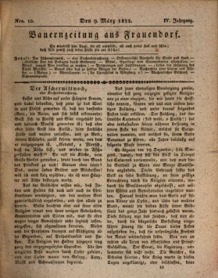 Bauern-Zeitung aus Frauendorf Samstag 9. März 1822