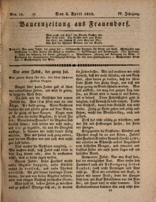 Bauern-Zeitung aus Frauendorf Samstag 6. April 1822