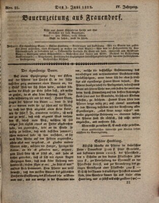 Bauern-Zeitung aus Frauendorf Samstag 1. Juni 1822