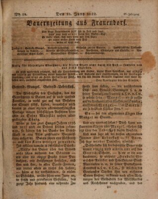 Bauern-Zeitung aus Frauendorf Samstag 15. Juni 1822