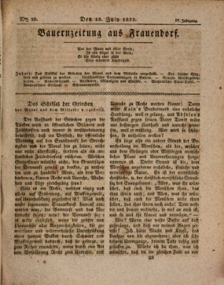 Bauern-Zeitung aus Frauendorf Samstag 13. Juli 1822