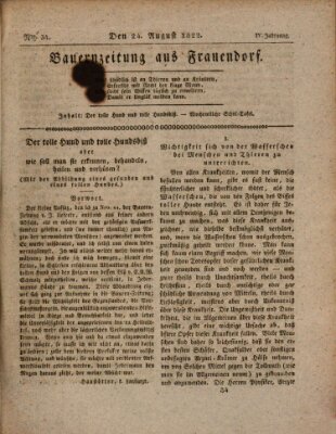 Bauern-Zeitung aus Frauendorf Samstag 24. August 1822