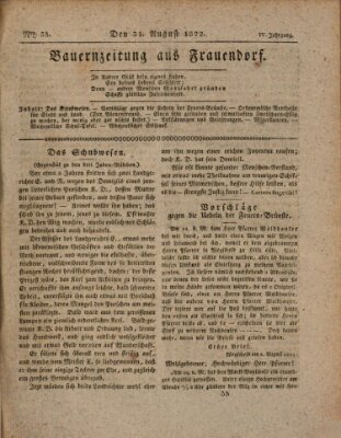 Bauern-Zeitung aus Frauendorf Samstag 31. August 1822