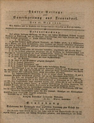 Bauern-Zeitung aus Frauendorf Samstag 11. Mai 1822