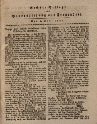 Bauern-Zeitung aus Frauendorf Samstag 1. Juni 1822