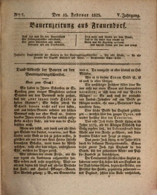 Bauern-Zeitung aus Frauendorf Samstag 15. Februar 1823