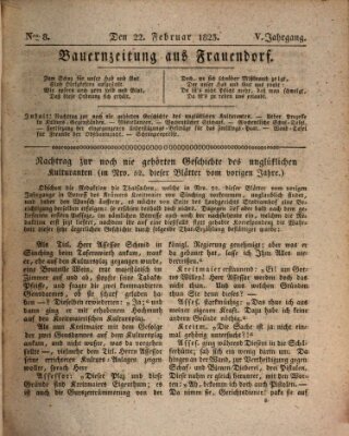 Bauern-Zeitung aus Frauendorf Samstag 22. Februar 1823