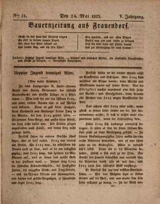 Bauern-Zeitung aus Frauendorf Samstag 24. Mai 1823