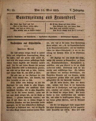 Bauern-Zeitung aus Frauendorf Samstag 31. Mai 1823