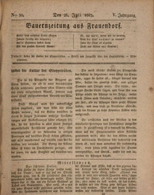 Bauern-Zeitung aus Frauendorf Samstag 26. Juli 1823