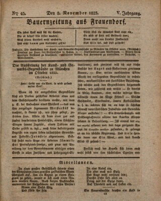 Bauern-Zeitung aus Frauendorf Samstag 8. November 1823