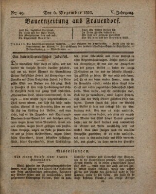 Bauern-Zeitung aus Frauendorf Samstag 6. Dezember 1823