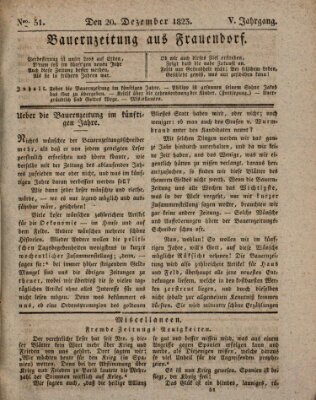 Bauern-Zeitung aus Frauendorf Samstag 20. Dezember 1823