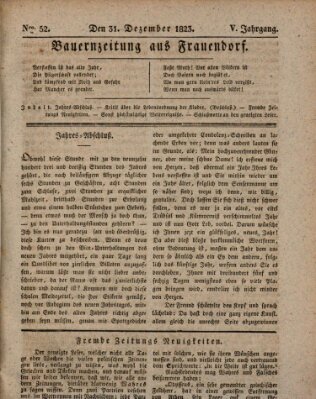 Bauern-Zeitung aus Frauendorf Mittwoch 31. Dezember 1823