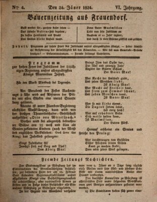 Bauern-Zeitung aus Frauendorf Samstag 24. Januar 1824