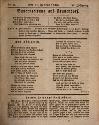 Bauern-Zeitung aus Frauendorf Samstag 21. Februar 1824