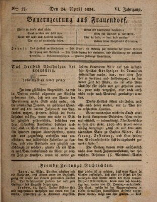 Bauern-Zeitung aus Frauendorf Samstag 24. April 1824