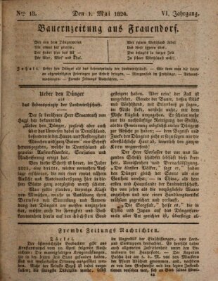 Bauern-Zeitung aus Frauendorf Samstag 1. Mai 1824