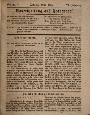 Bauern-Zeitung aus Frauendorf Samstag 15. Mai 1824