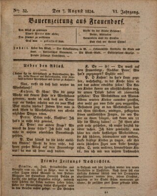 Bauern-Zeitung aus Frauendorf Samstag 7. August 1824