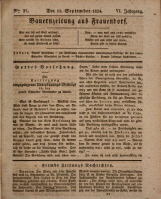 Bauern-Zeitung aus Frauendorf Samstag 11. September 1824