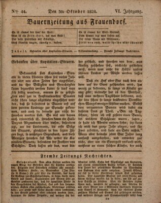 Bauern-Zeitung aus Frauendorf Samstag 30. Oktober 1824