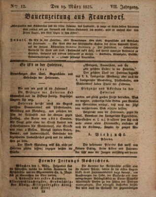 Bauern-Zeitung aus Frauendorf Samstag 19. März 1825