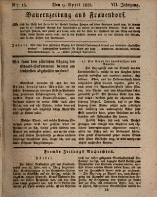 Bauern-Zeitung aus Frauendorf Samstag 9. April 1825