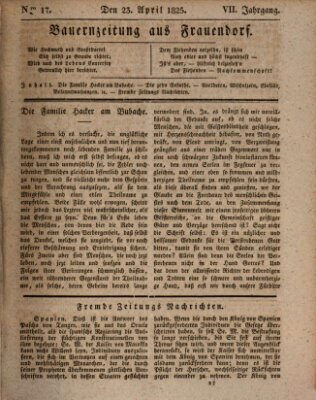 Bauern-Zeitung aus Frauendorf Samstag 23. April 1825