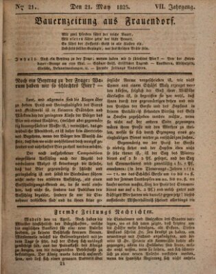 Bauern-Zeitung aus Frauendorf Samstag 21. Mai 1825