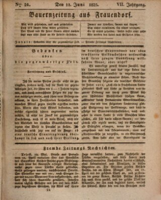 Bauern-Zeitung aus Frauendorf Samstag 11. Juni 1825