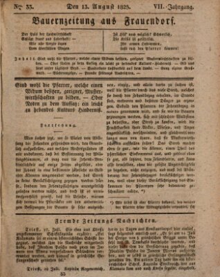 Bauern-Zeitung aus Frauendorf Samstag 13. August 1825