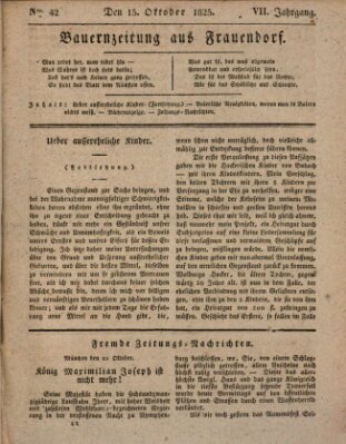 Bauern-Zeitung aus Frauendorf Samstag 15. Oktober 1825