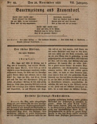 Bauern-Zeitung aus Frauendorf Donnerstag 24. November 1825