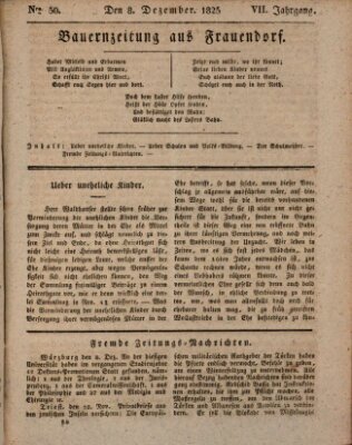 Bauern-Zeitung aus Frauendorf Donnerstag 8. Dezember 1825
