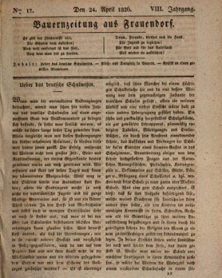 Bauern-Zeitung aus Frauendorf Montag 24. April 1826