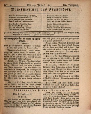 Bauern-Zeitung aus Frauendorf Samstag 27. Januar 1827