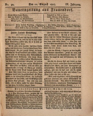 Bauern-Zeitung aus Frauendorf Samstag 11. August 1827