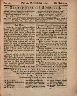 Bauern-Zeitung aus Frauendorf Samstag 22. September 1827