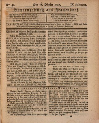 Bauern-Zeitung aus Frauendorf Samstag 13. Oktober 1827